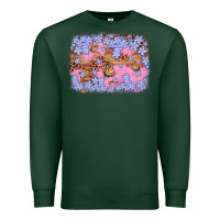 Sports Green easter butterfly leopard background Premium Sweatshirt - Artiststas