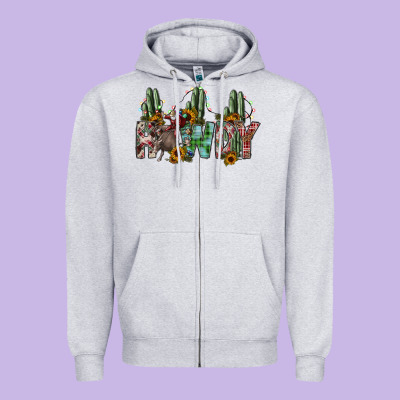 Howdy Zipper Hoodie Designed By Sublimationcraftshop