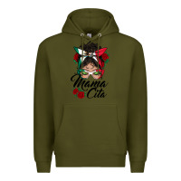 Army Green mexican mamacita messy bun Premium Hoodie - BundleAndBundleShop