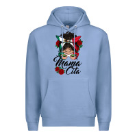 Colony Blue mexican mamacita messy bun Premium Hoodie - BundleAndBundleShop