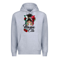 Heather Grey mexican mamacita messy bun Premium Hoodie - BundleAndBundleShop