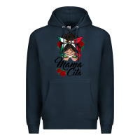 Navy mexican mamacita messy bun Premium Hoodie - BundleAndBundleShop