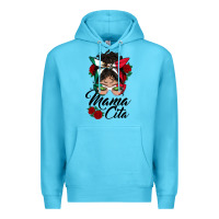 Ocean Blue mexican mamacita messy bun Premium Hoodie - BundleAndBundleShop