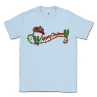 Dusty Blue merry christmas western Classic Tee - CowhideDigitalArt