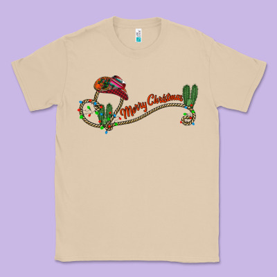 Merry Christmas Western Classic Tee Designed By Cowhidedigitalart