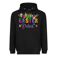 Black easter vibes and butterfly with bunny and flowers Heavyweight Hoodie - Artiststas