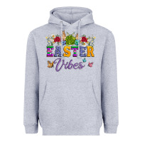Heather Grey easter vibes and butterfly with bunny and flowers Heavyweight Hoodie - Artiststas