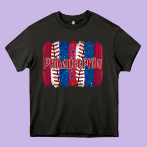Philadelphia Baseball Team Spirit Brushstrokes Heavy Core Tee Designed By Artiststas
