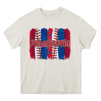 Cream philadelphia baseball team spirit brushstrokes Heavy Core Tee - Artiststas
