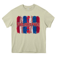 Mossy philadelphia baseball team spirit brushstrokes Heavy Core Tee - Artiststas