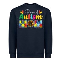 Navy Proud Autism Mom sunflower Heavyweight Sweatshirt - CowhideDigitalArt