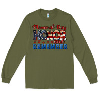 Army Green Memorial day honor and remember 4th of july Long Sleeve Tee - CowGirlArtShop