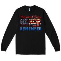 Black Memorial day honor and remember 4th of july Long Sleeve Tee - CowGirlArtShop