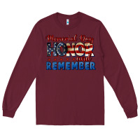 Burgundy Memorial day honor and remember 4th of july Long Sleeve Tee - CowGirlArtShop