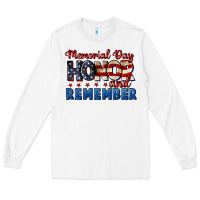 White Memorial day honor and remember 4th of july Long Sleeve Tee - CowGirlArtShop
