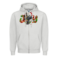 Dove Grey panda joy christmas Zipper Hoodie - LillyAllenDesigns