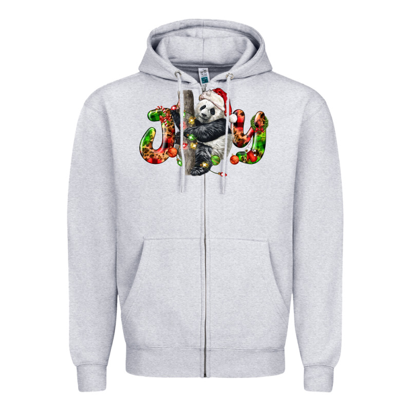 Panda Joy Christmas Zipper Hoodie by LillyAllenDesigns | Teevron