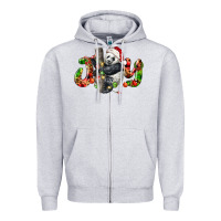 Heather Grey panda joy christmas Zipper Hoodie - LillyAllenDesigns