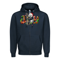Navy panda joy christmas Zipper Hoodie - LillyAllenDesigns