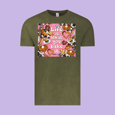 Life Is What You Bake It With Cowhide Vintage Tee Designed By Tumblerdesignbyshophia