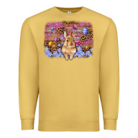Antique Gold easter bunny egg leopard background Premium Sweatshirt - Artiststas