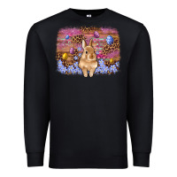 Black easter bunny egg leopard background Premium Sweatshirt - Artiststas