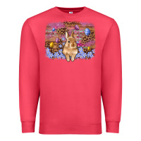 Cardinal easter bunny egg leopard background Premium Sweatshirt - Artiststas
