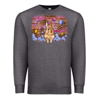 Charcoal Heather easter bunny egg leopard background Premium Sweatshirt - Artiststas