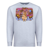 Heather Grey easter bunny egg leopard background Premium Sweatshirt - Artiststas