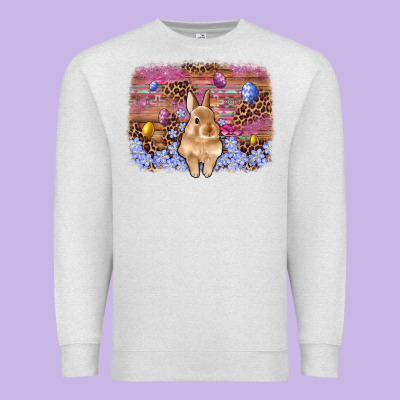 Easter Bunny Egg Leopard Background Premium Sweatshirt Designed By Artiststas