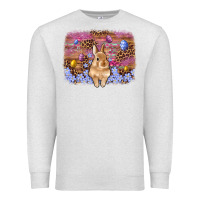 Oatmeal Heather easter bunny egg leopard background Premium Sweatshirt - Artiststas