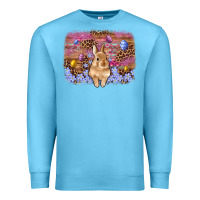 Ocean Blue easter bunny egg leopard background Premium Sweatshirt - Artiststas