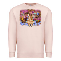 Pale Pink easter bunny egg leopard background Premium Sweatshirt - Artiststas