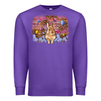 Purple easter bunny egg leopard background Premium Sweatshirt - Artiststas