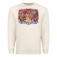 Sandshell easter bunny egg leopard background Premium Sweatshirt - Artiststas