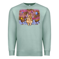 Seafoam easter bunny egg leopard background Premium Sweatshirt - Artiststas