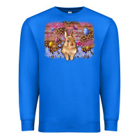 True Royal easter bunny egg leopard background Premium Sweatshirt - Artiststas