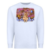 White easter bunny egg leopard background Premium Sweatshirt - Artiststas