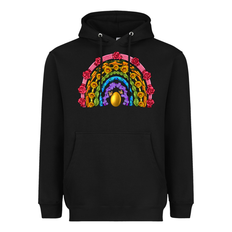 Easter And Spring With Flowers Carrots Butterfly And Sunflower Rainbow Heavyweight Hoodie by Artiststas | Teevron