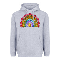 Heather Grey easter and spring with flowers carrots butterfly and sunflower rainbow Heavyweight Hoodie - Artiststas