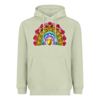 Matcha easter and spring with flowers carrots butterfly and sunflower rainbow Heavyweight Hoodie - Artiststas