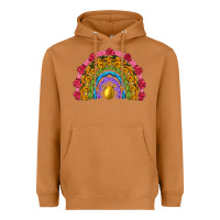 Meerkat easter and spring with flowers carrots butterfly and sunflower rainbow Heavyweight Hoodie - Artiststas