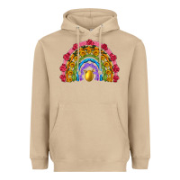 Mushroom easter and spring with flowers carrots butterfly and sunflower rainbow Heavyweight Hoodie - Artiststas