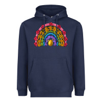 Navy easter and spring with flowers carrots butterfly and sunflower rainbow Heavyweight Hoodie - Artiststas