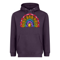 Plum easter and spring with flowers carrots butterfly and sunflower rainbow Heavyweight Hoodie - Artiststas