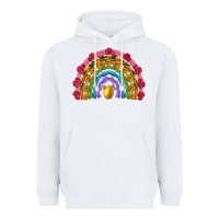 White easter and spring with flowers carrots butterfly and sunflower rainbow Heavyweight Hoodie - Artiststas
