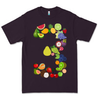 Plum Number 3 Fruit 3rd birthday party fruit themed gift Idea Premium Tee - minhPixels