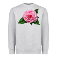 Heather Grey Camellia Flower Heavyweight Sweatshirt - LillyAllenDesigns