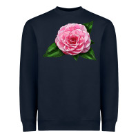Navy Camellia Flower Heavyweight Sweatshirt - LillyAllenDesigns