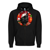 Black christmas bombay cat Zipper Hoodie - LillyAllenDesigns